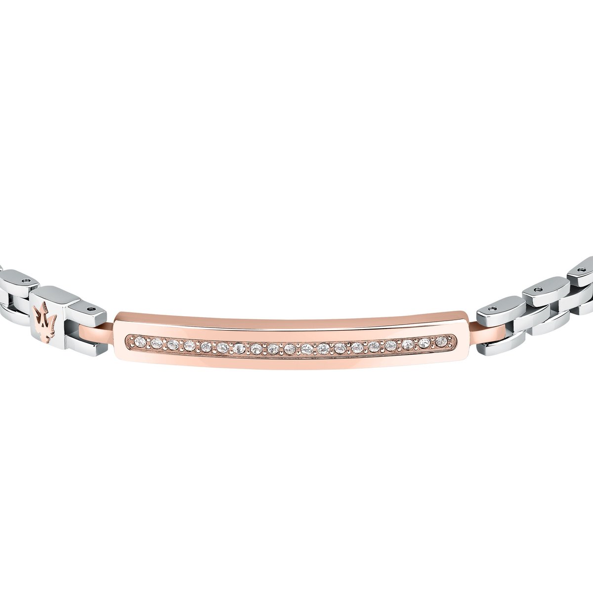 Bracelet acier, cristaux ICONIC argent, or rose, MASERATI