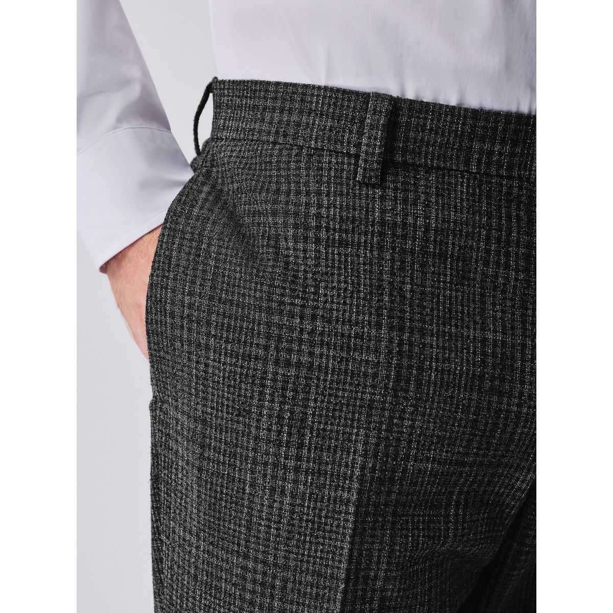 Pantalon de costume slim bouclé à carreaux gris anthracite, NEXT