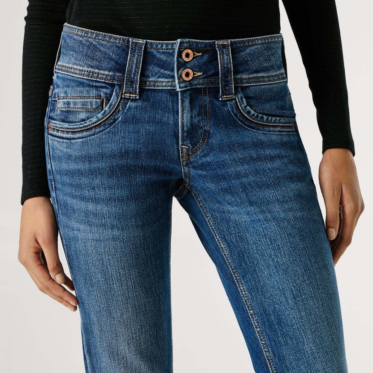 Iconic Gen - Jean Coupe Slim, Taille Moyenne authentique bleu royal, PEPE JEANS