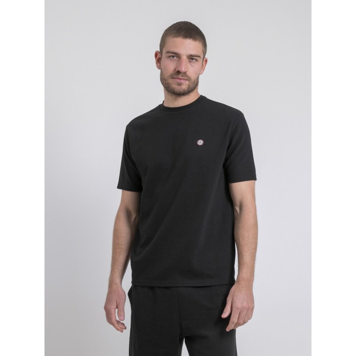 T-shirt Col Rond Pur Coton Oversize Newax noir, RITCHIE