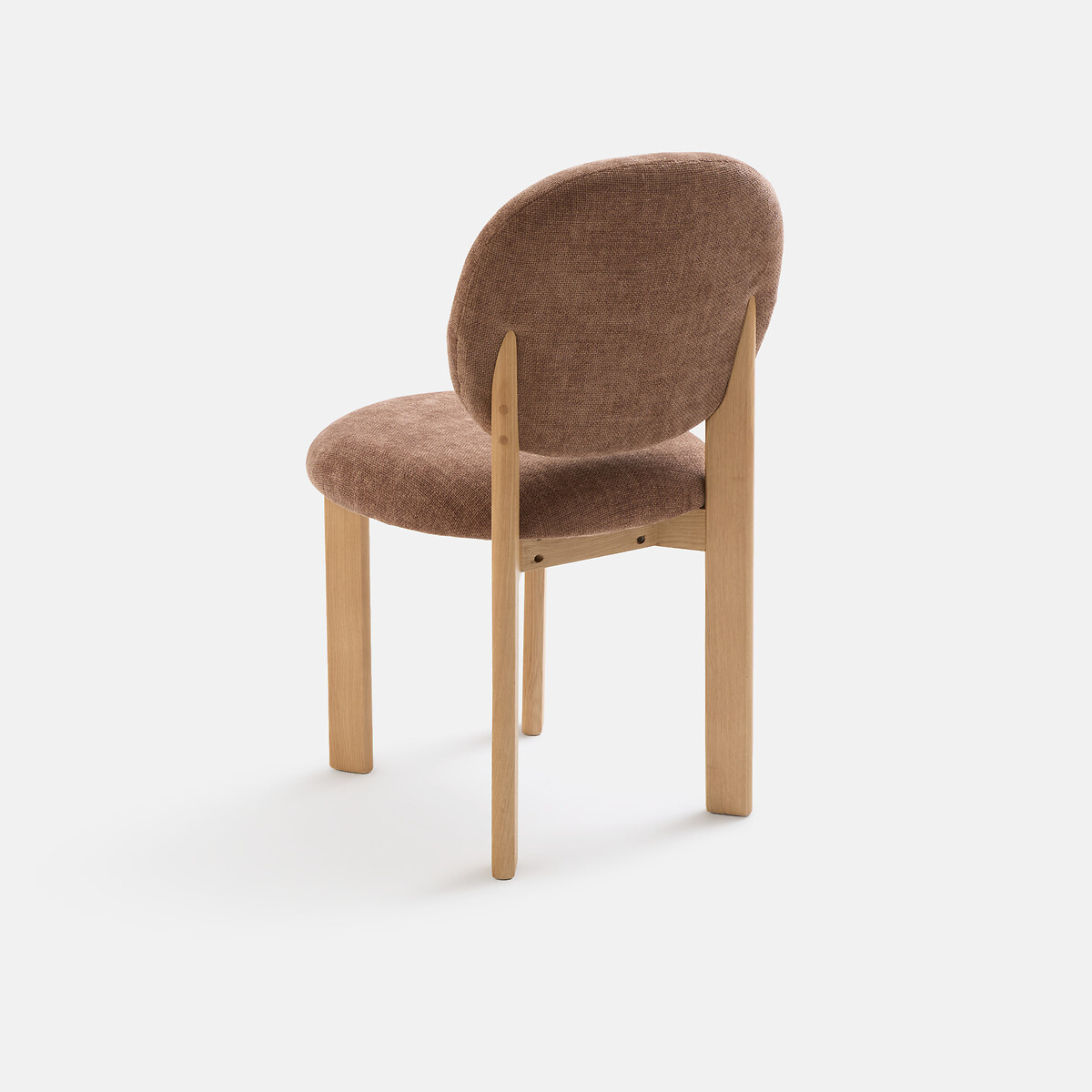 Chaise forme organique, en chêne massif et tissu texturé, ORGA caramel, LA REDOUTE INTERIEURS