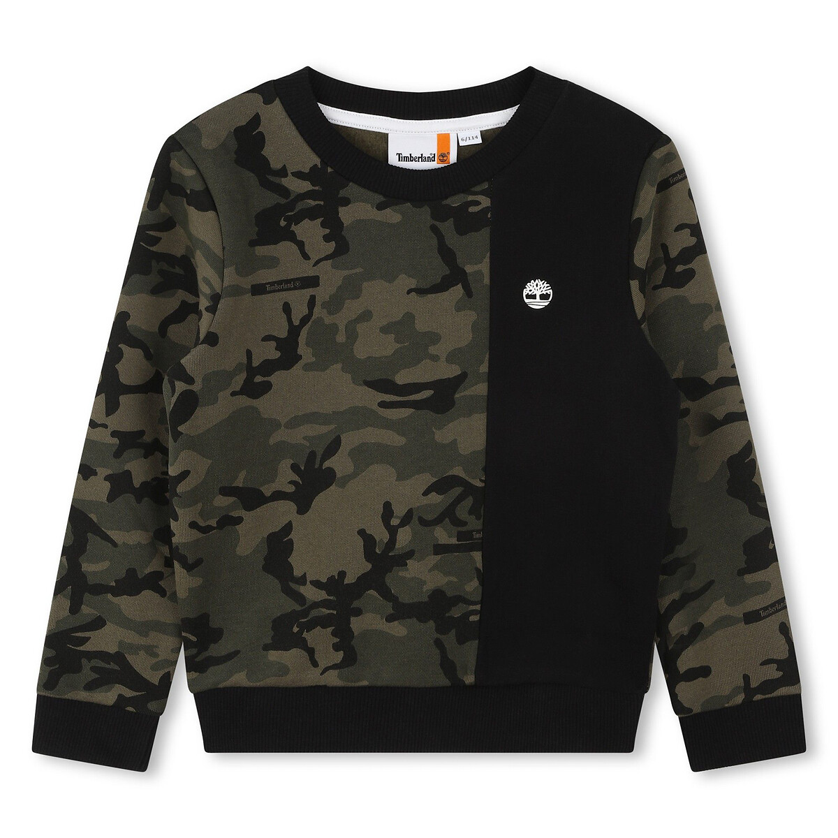 Sweat col rond à manches longues camouflage, TIMBERLAND