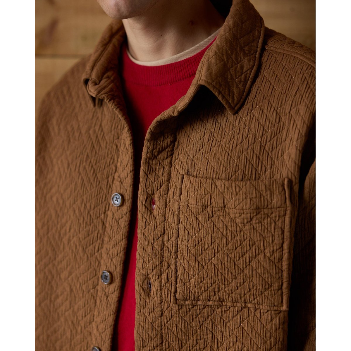 Chemise coton GASTINE camel, FAGUO