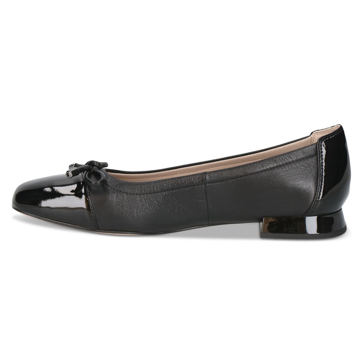 Ballerine en cuir noir zèbre, CAPRICE
