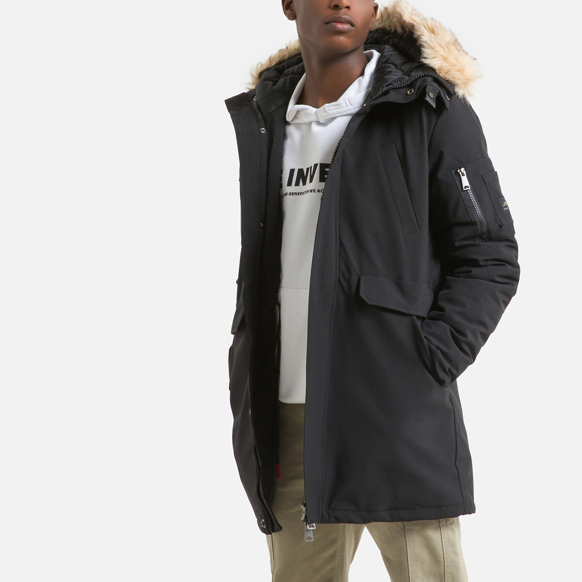 Parka com capuz, 10-16 anos preto , SCHOTT