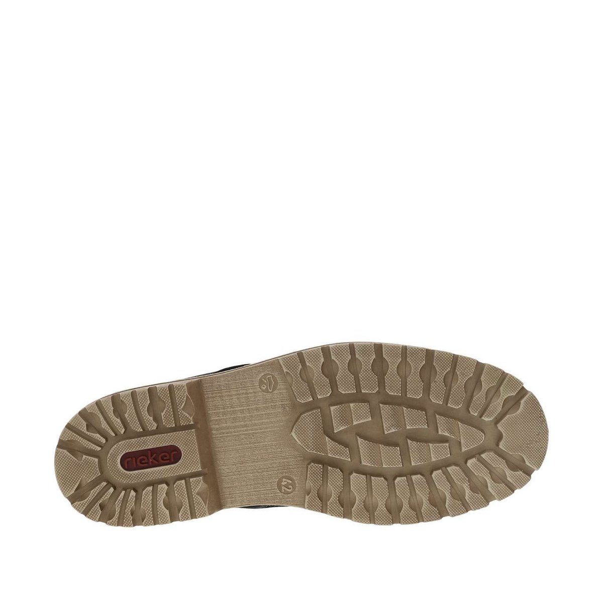 Bottines marine à talon plat et à lacets plats et zip avec doublure chaude marine, RIEKER