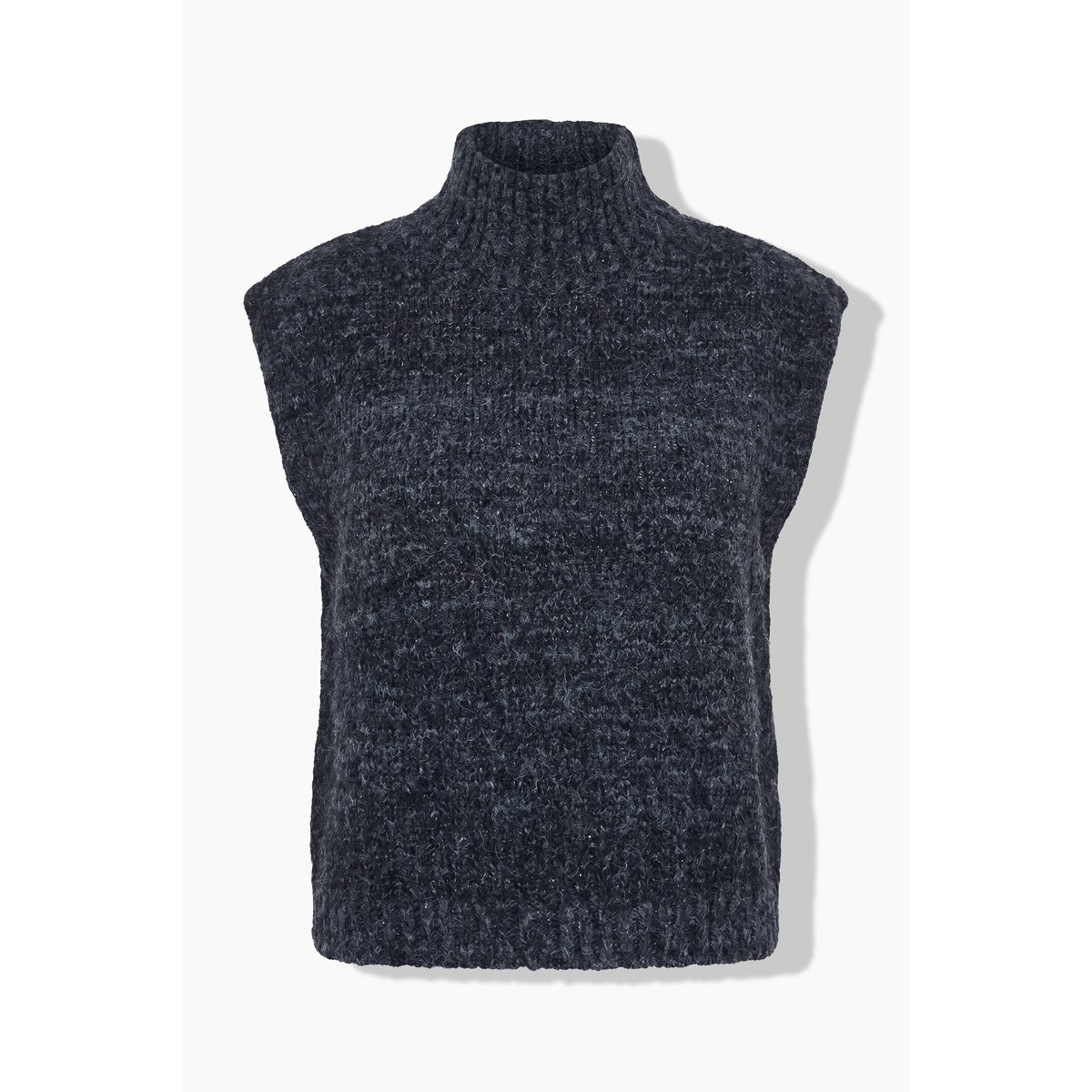 Pull sans manches avec micro-paillettes chiné anthracite, ULLA POPKEN