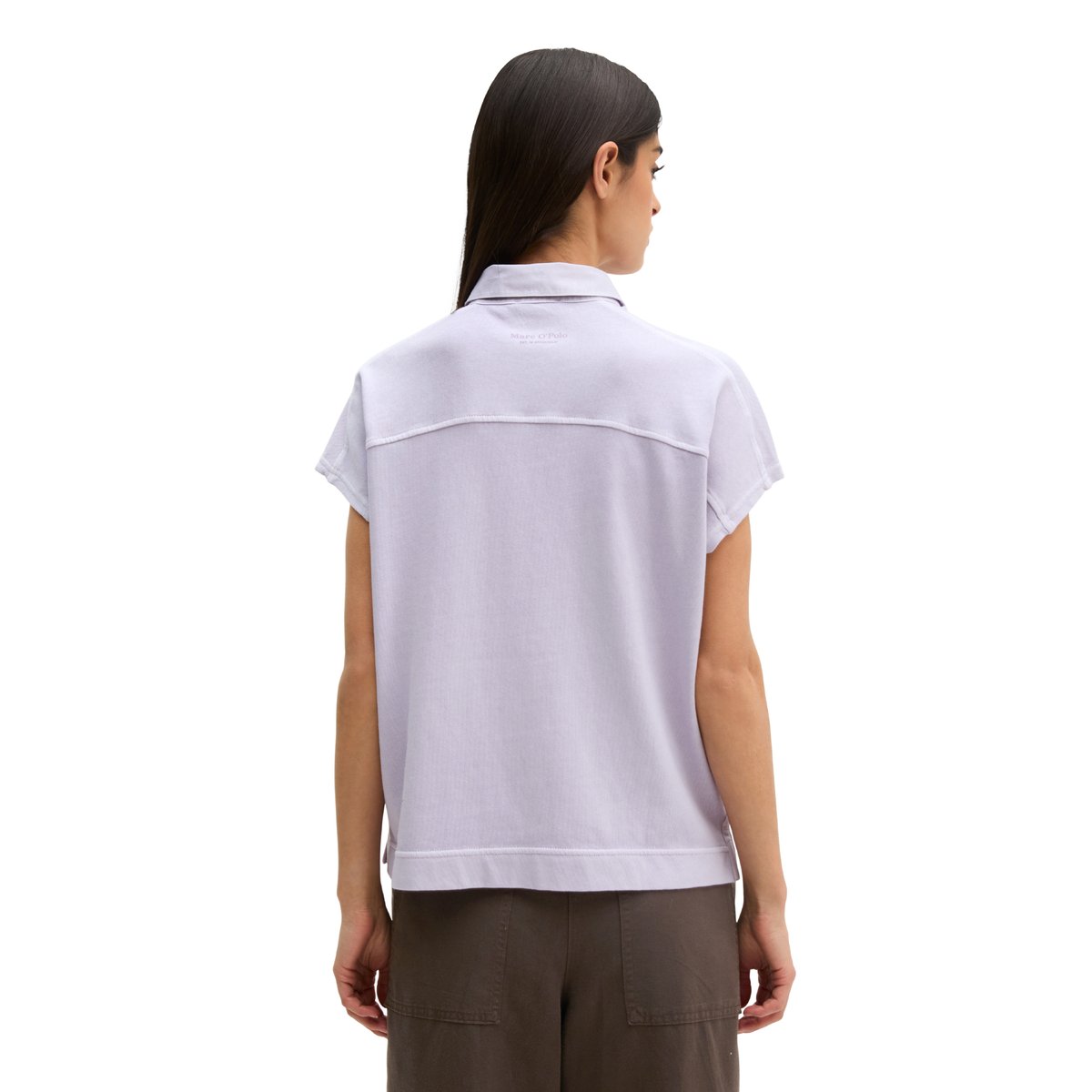 Polo loose en single jersey doux flieder, MARC O'POLO