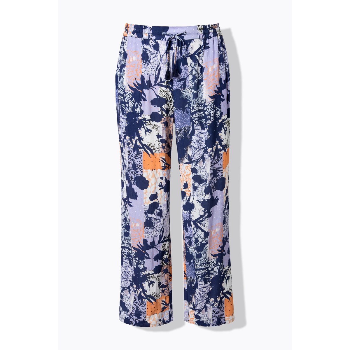 Pantalon Rose, imprimé à fleurs bleu encre, ULLA POPKEN