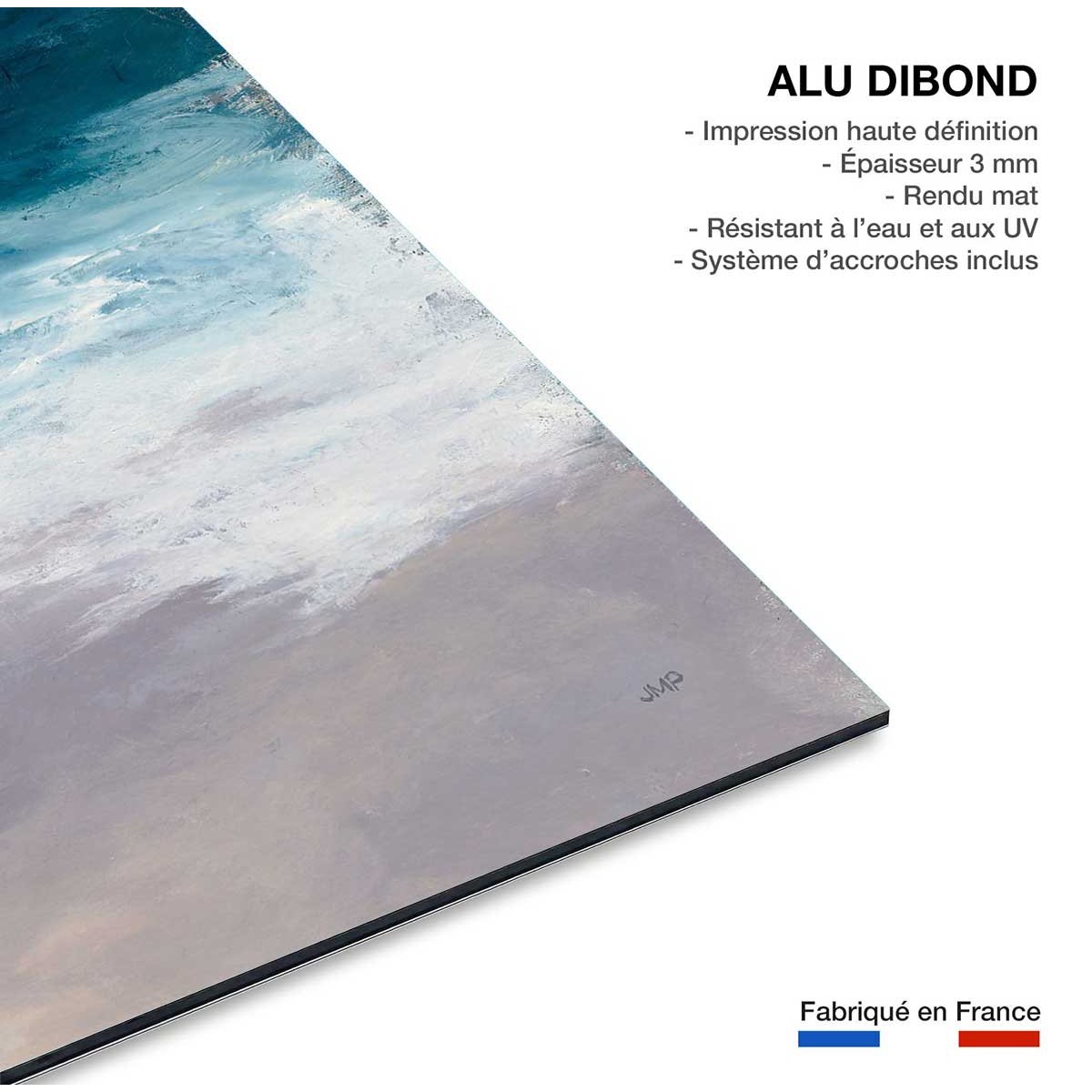 Tableau paysage abstrait Marée du soir tableau alu dibond, HEXOA
