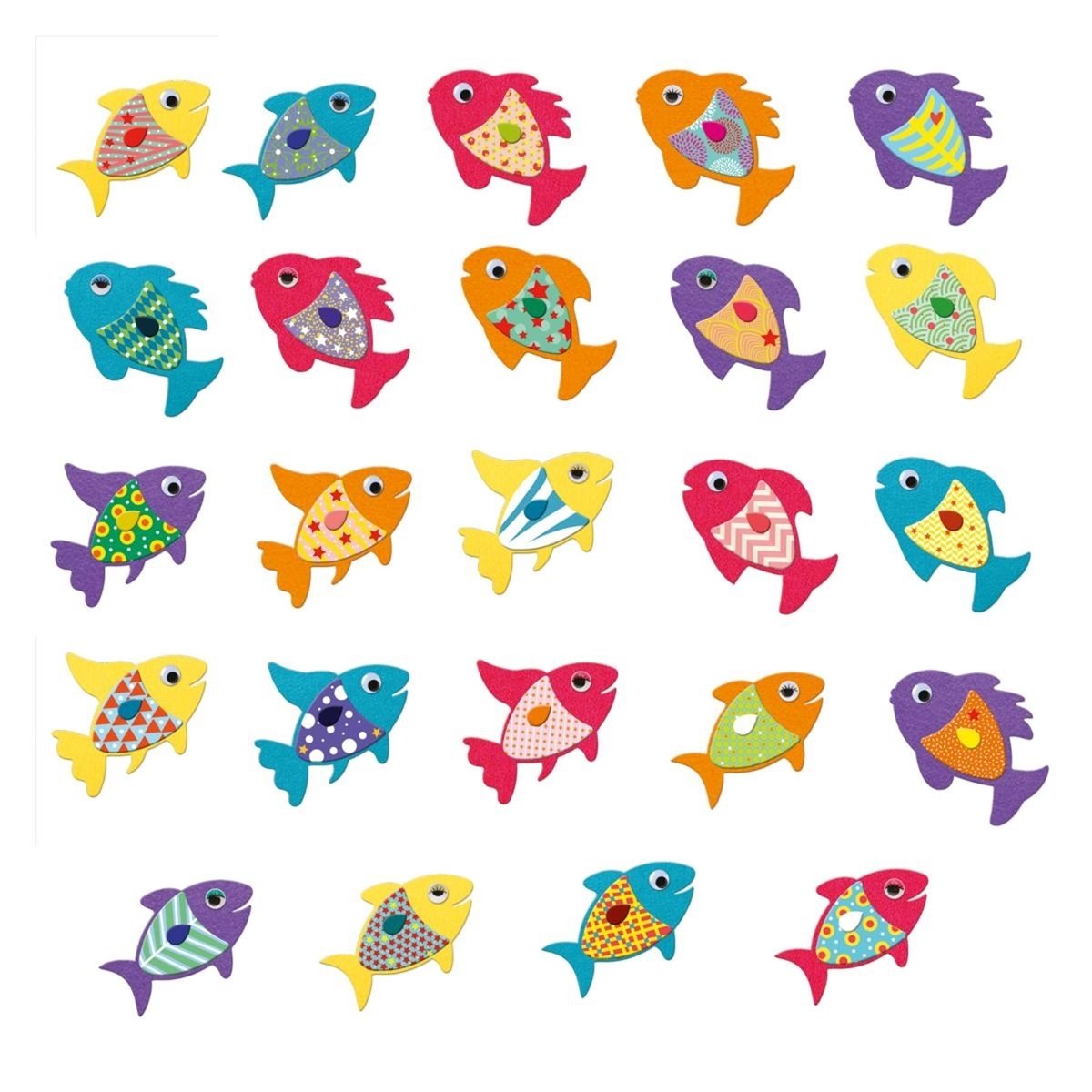 Gommettes j'aime les poissons bleu, DJECO