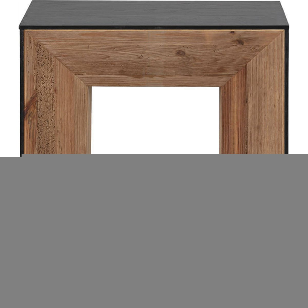 Table d'appoint en pin, Style industriel naturel vieilli et noir, RECOLLECTION