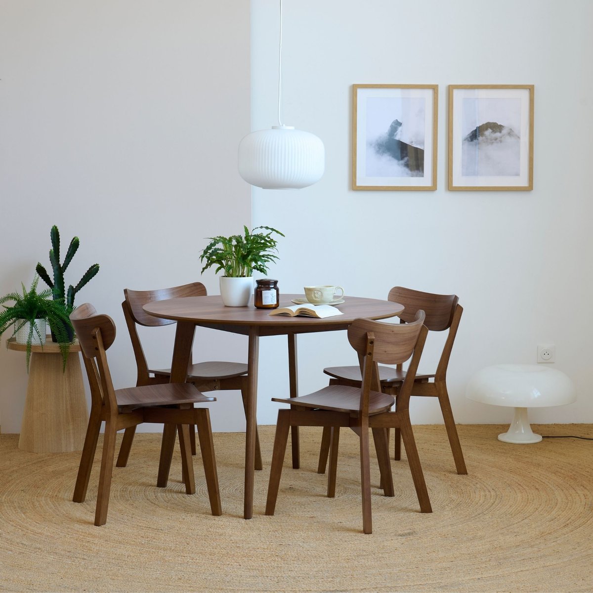 Chaise scandinave en bois finition noyer (lot de 2) - LETA bois foncé, HELLIN, DEPUIS 1862
