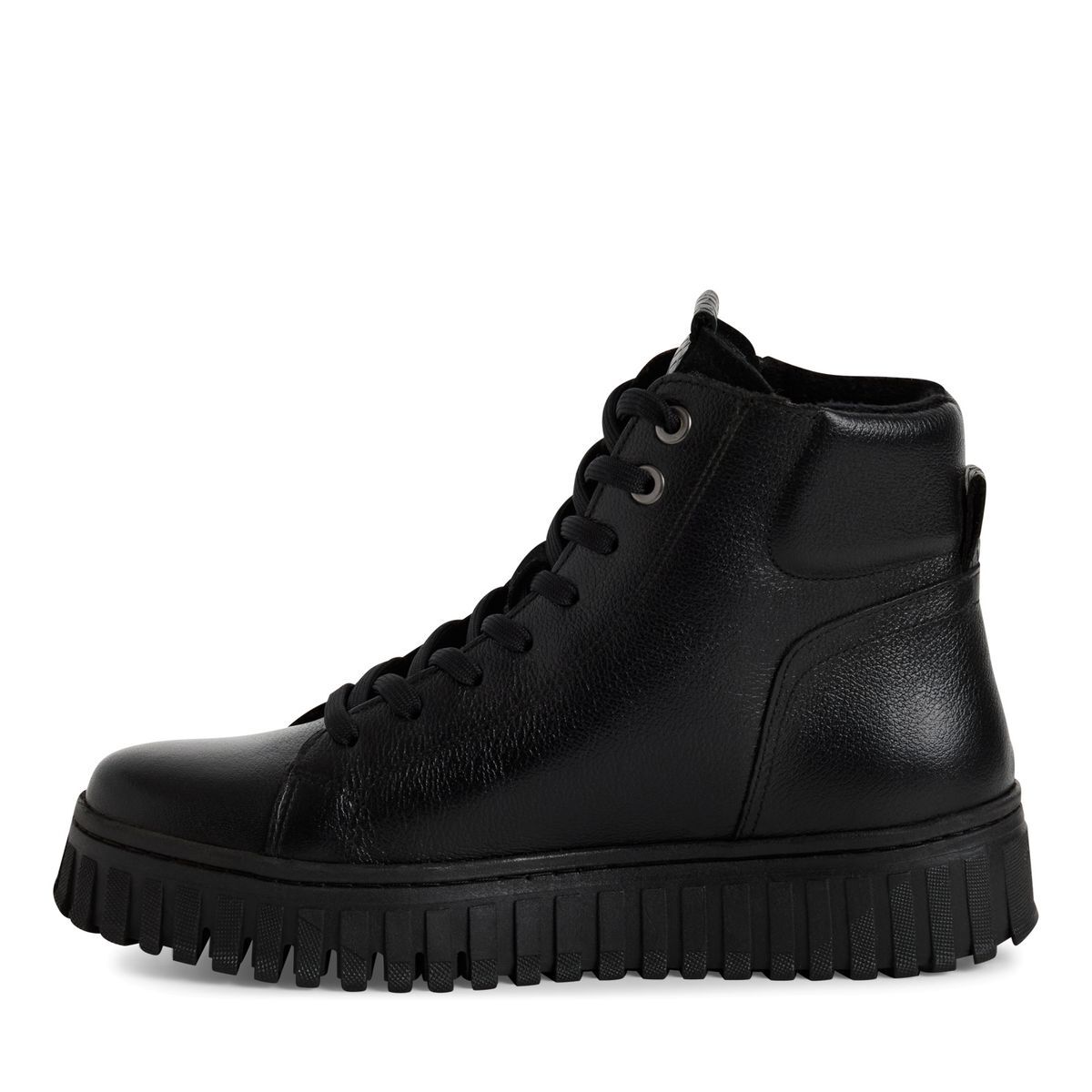 Bottine en cuir noir cuir, TAMARIS