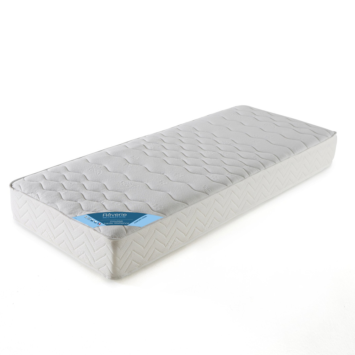 Matelas de relaxation mousse HR 35Kg/m3, soutien ferme, accueil moelleux blanc, LA REDOUTE INTERIEURS