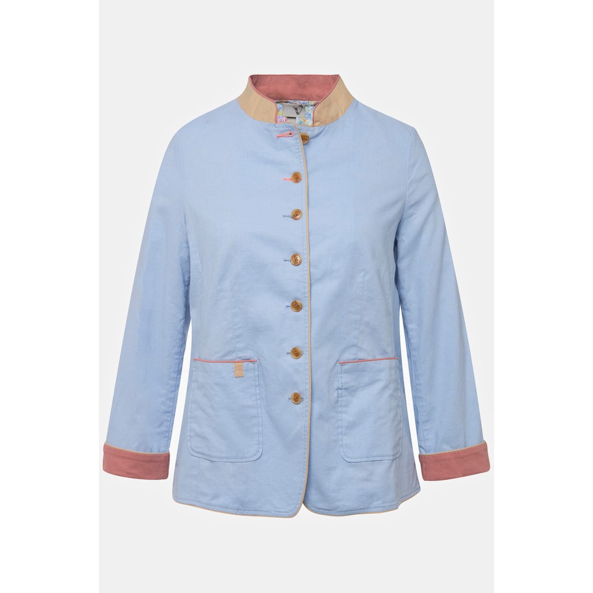 Veste Janker en lin mélangé, col montant bleu ciel, ULLA POPKEN