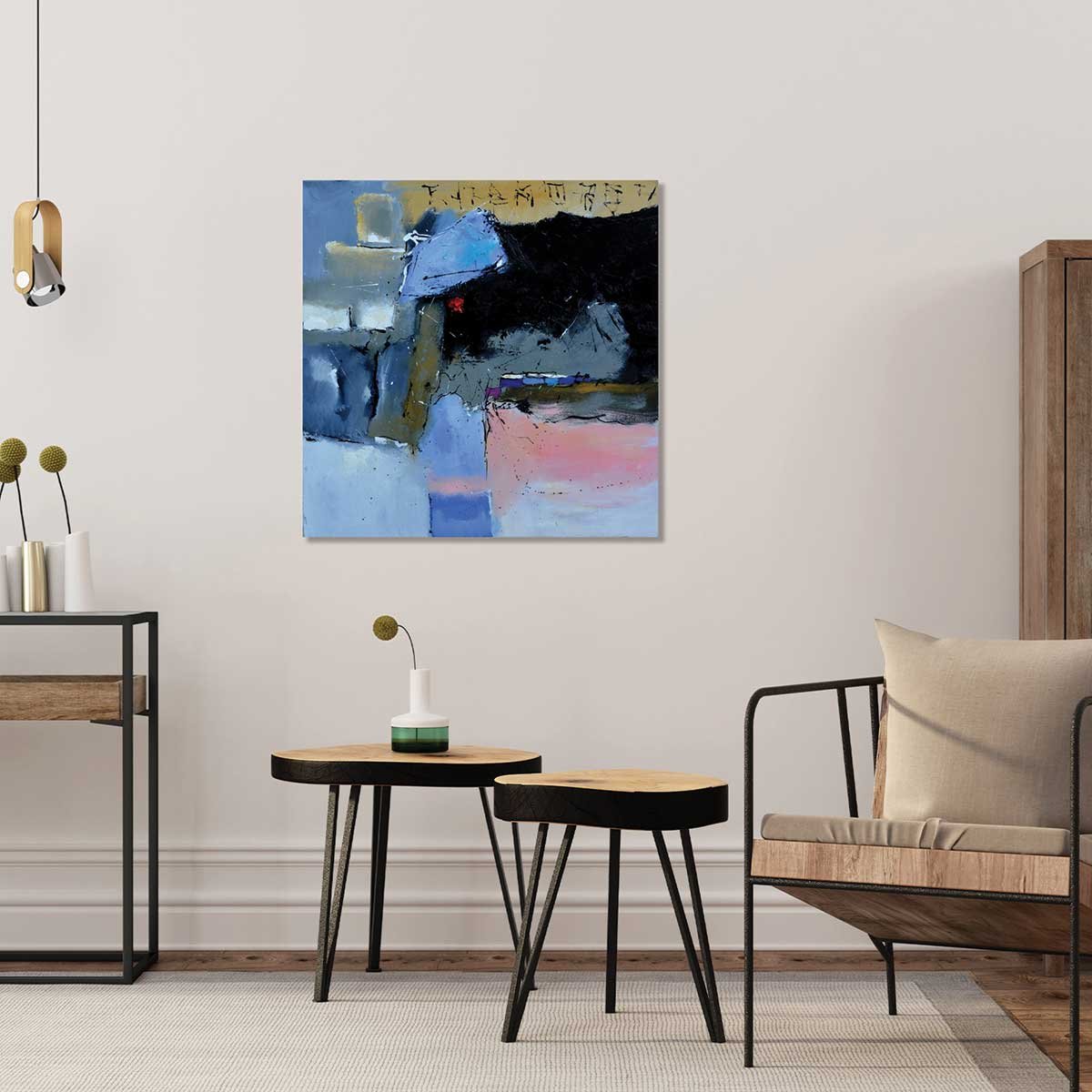 Tableau bleu et rivage côtier tableau alu dibond, HEXOA