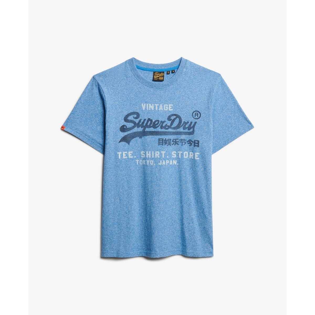 T-shirt Vintage Logo Classic Coupe Décontractée bleu vif chiné, SUPERDRY