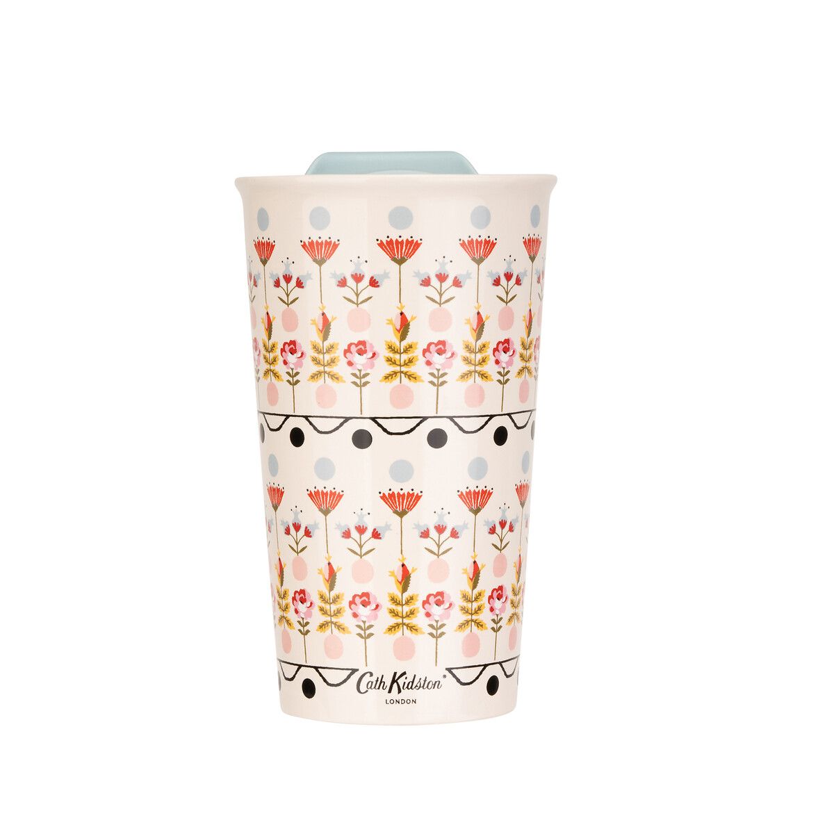 300ml Painted Table Ceramic Travel Mug multi-coloured, CATH KIDSTON