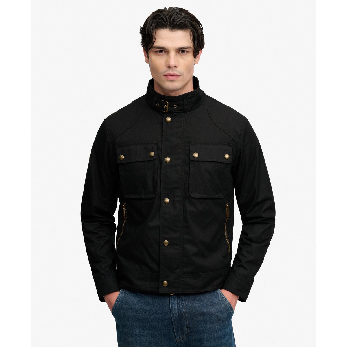 Veste Racer Cirée Courte noir carbone, SUPERDRY