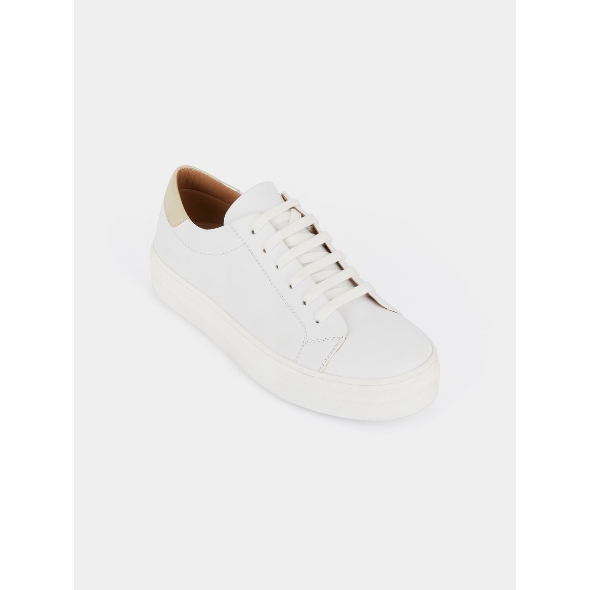 Basket en cuir ANNAEL blanc, MELLOW YELLOW