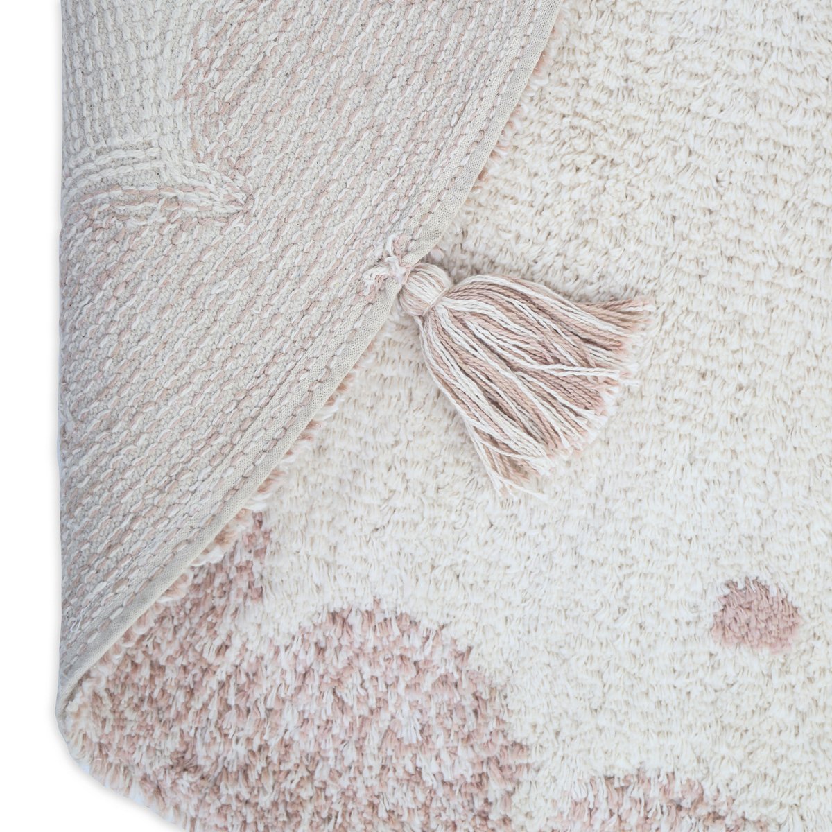 Tapis rond Mallen rose pâle, blanc cassé, NATTIOT