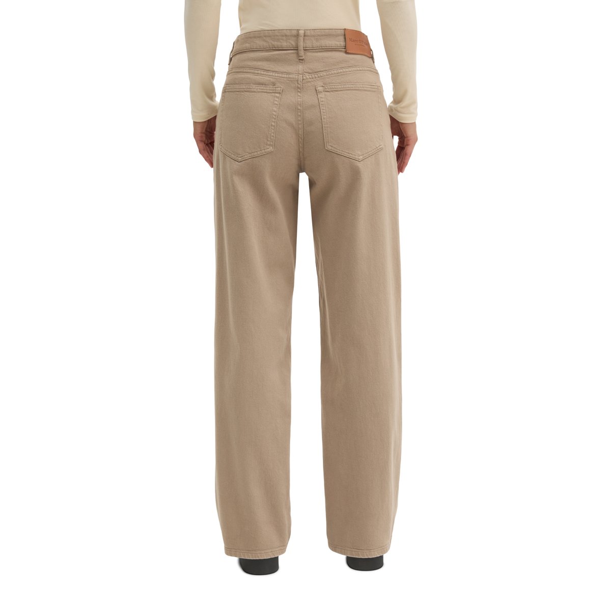 Jean modèle Linn wide en mélange de coton bio beige, MARC O'POLO