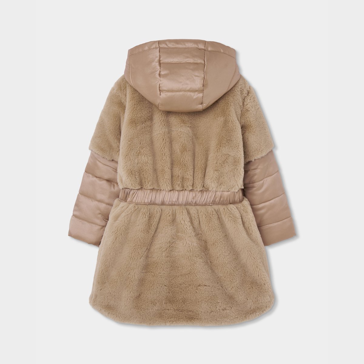 Parka fille en tissu technique avec ceinture jaune, BOBOLI