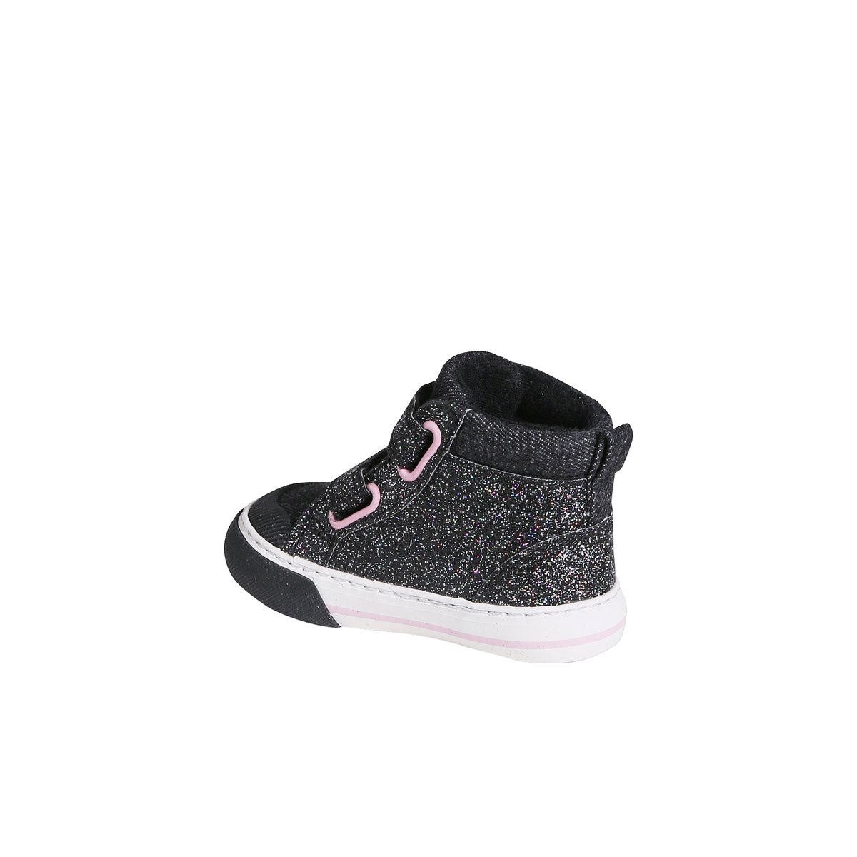 Baskets bébé scratchées pailletées noir, VERTBAUDET