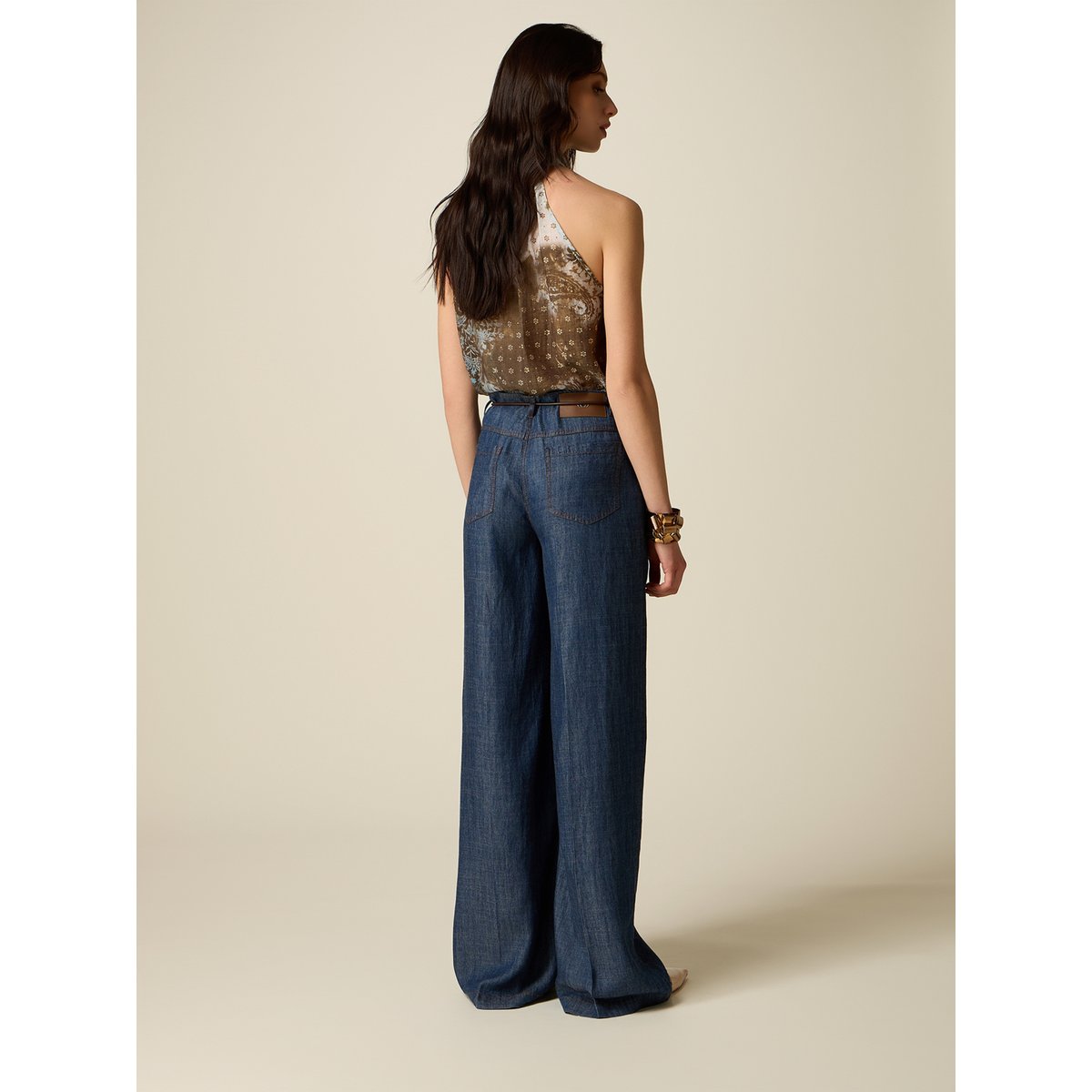 Pantalon palazzo bleu, OLTRE