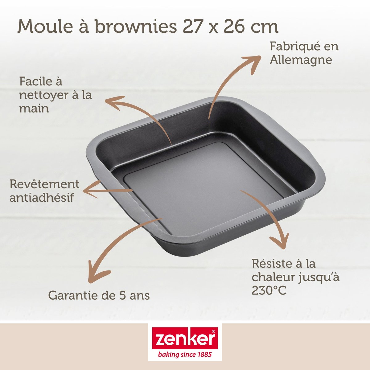 Ensemble de 2 Moules à brownie 27 x 26 cm SPECIAL CREATIVE noir, ZENKER