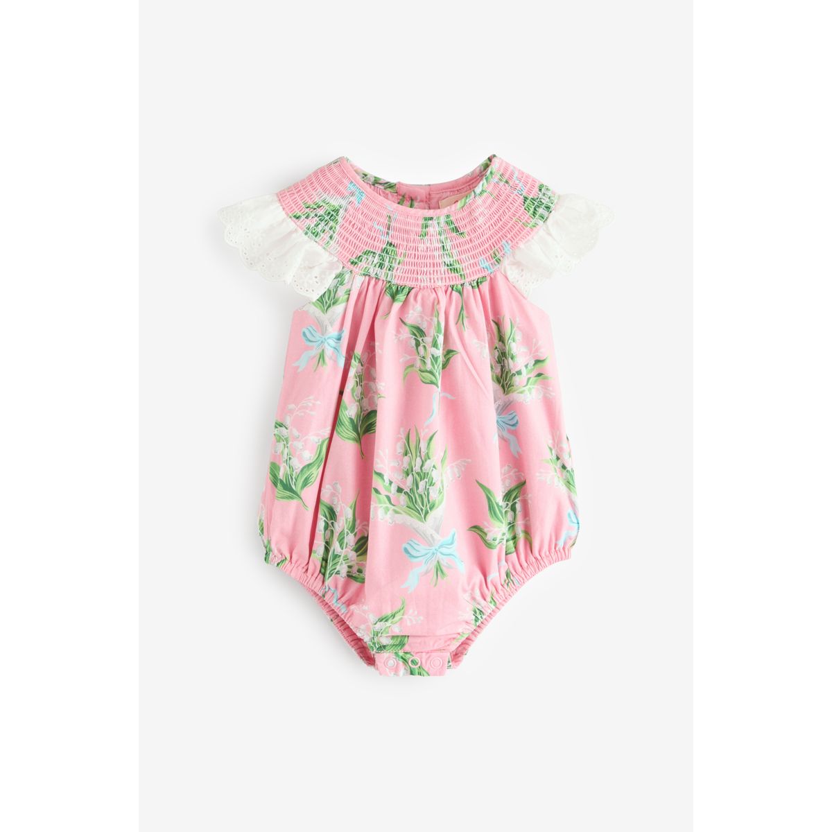 Barboteuse brodée bébé cath kidston rose motif fleurs, NEXT
