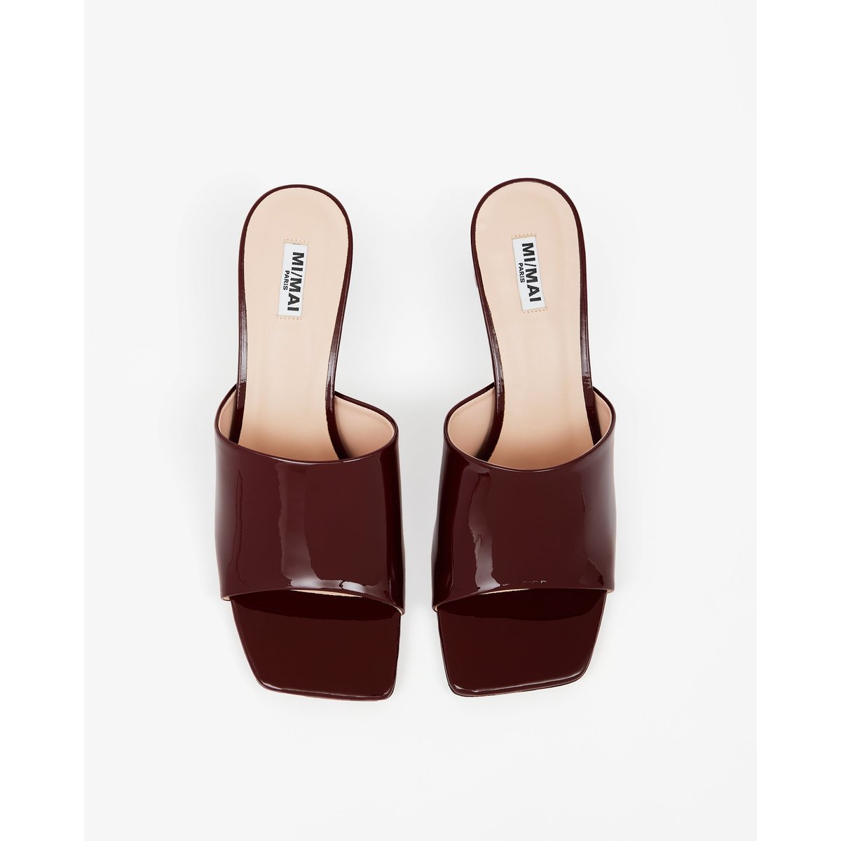 Mules à bout carré GEMMA LOW bordeaux, MI MAI