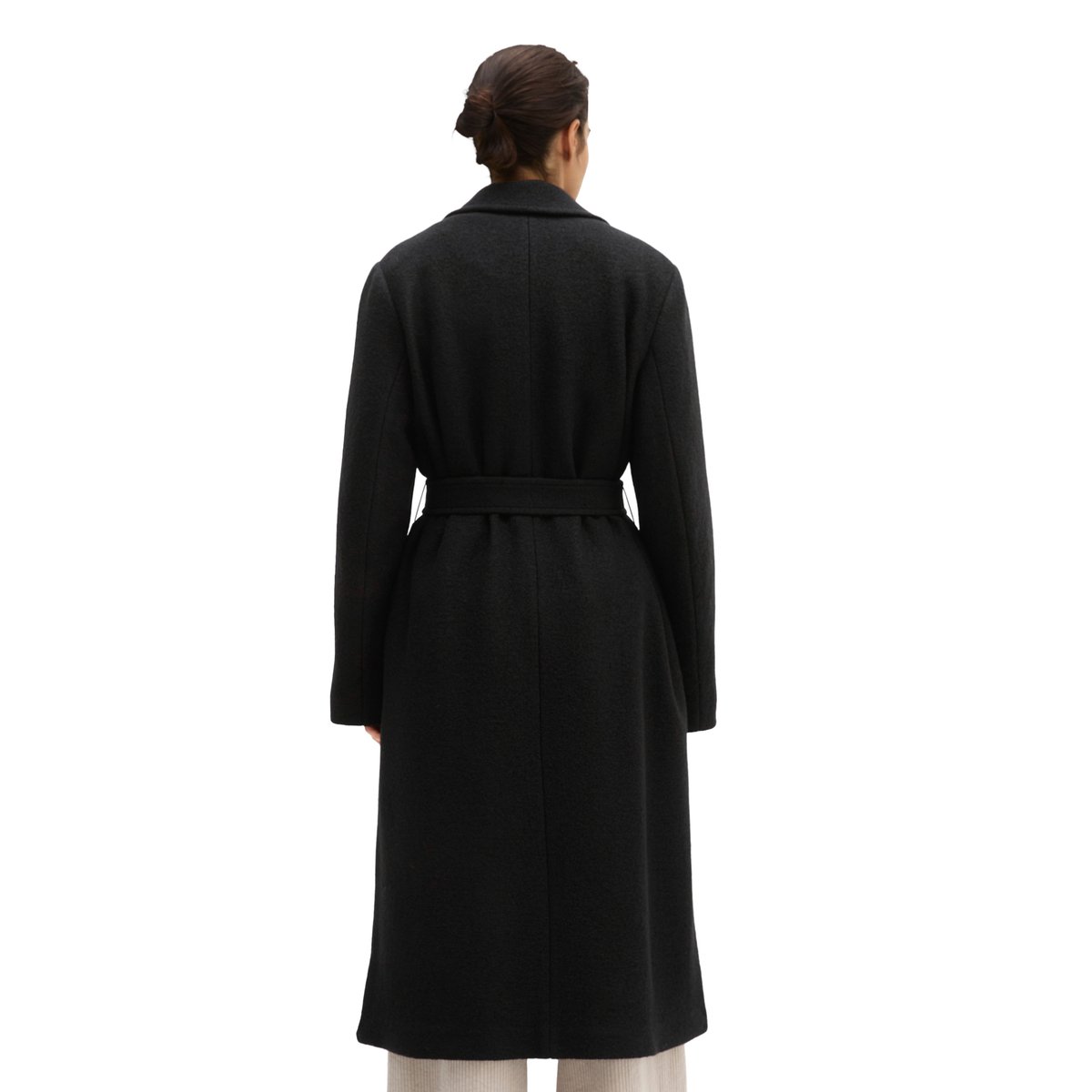 Manteau en laine coupe ajustée en laine bouillie noir, MARC O'POLO
