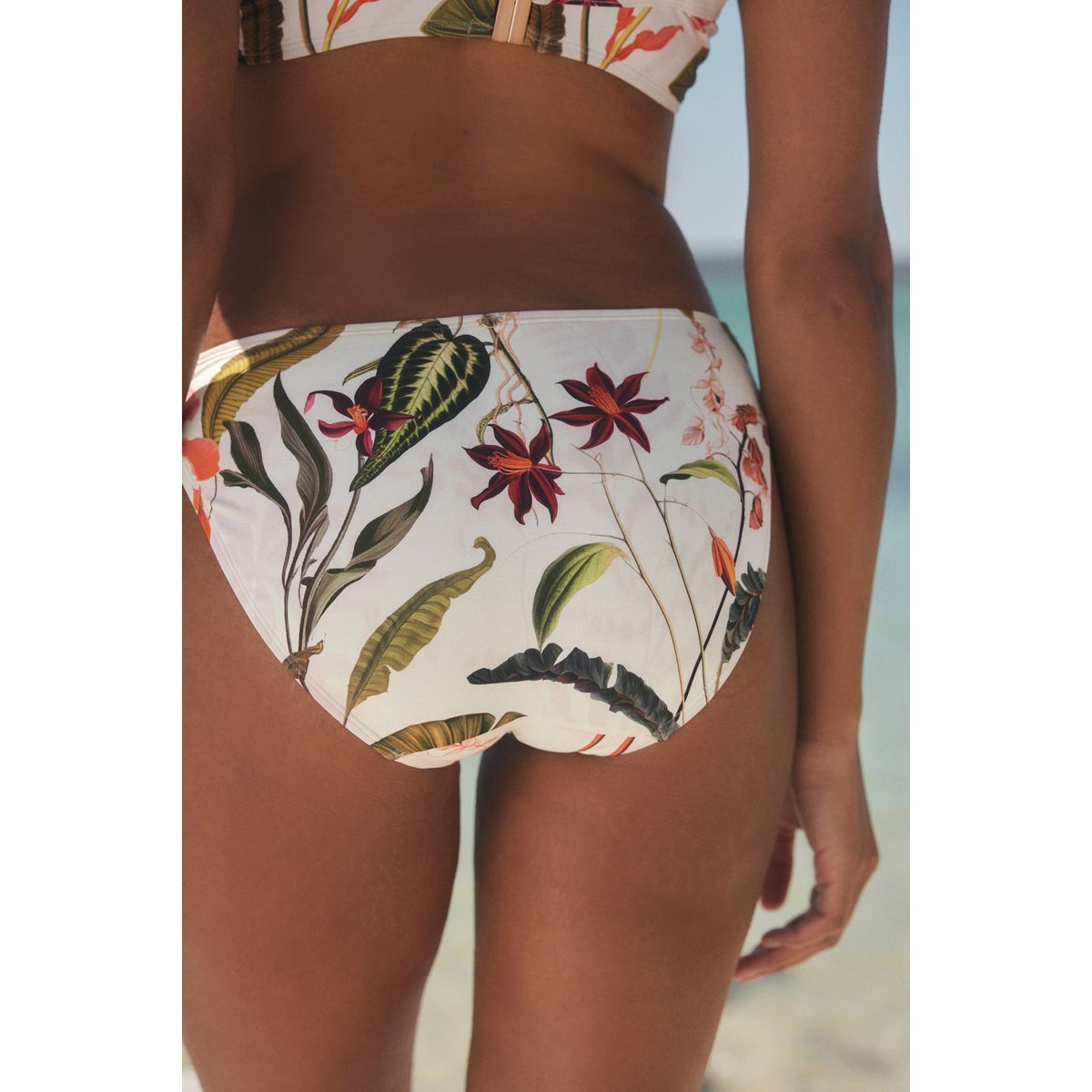 Bas de maillot de bain plage piscine crème  à fleurs, NEXT