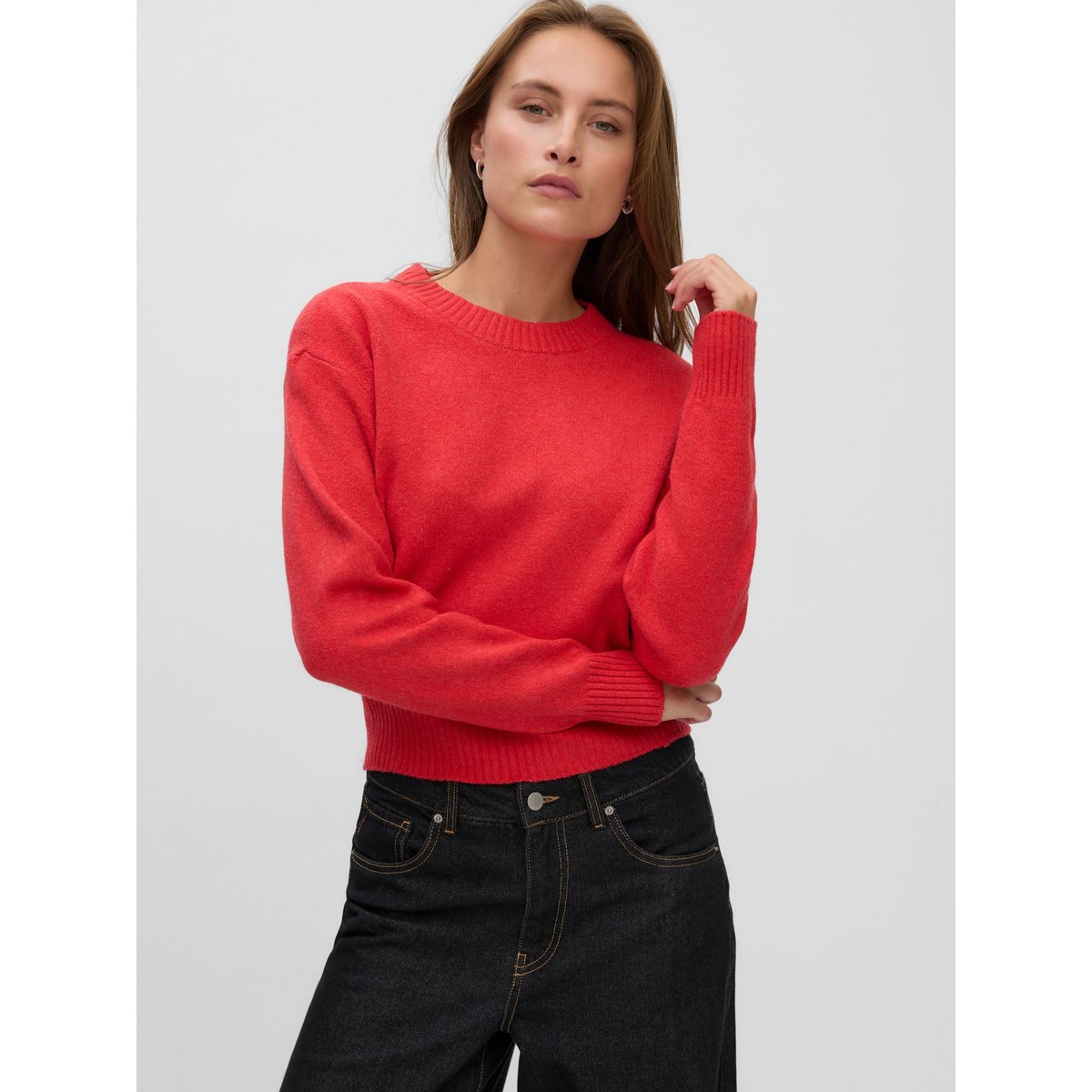 Pull En Maille high risk red 1, VERO MODA
