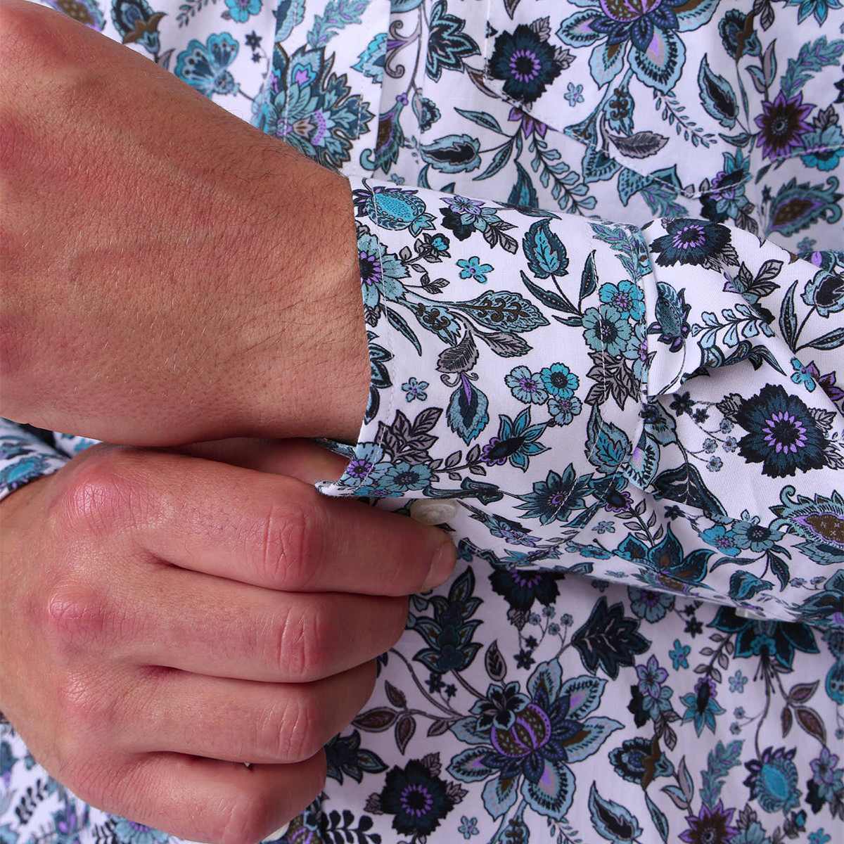 Chemise à motifs blanc, MISE AU GREEN