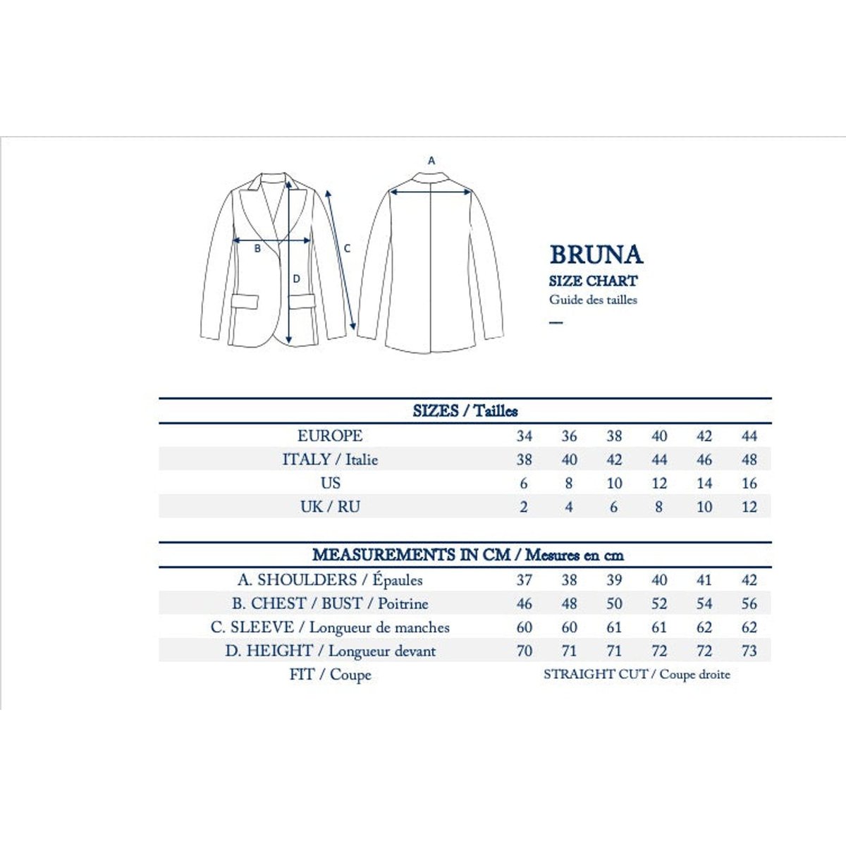Veste bruna bleu, INES DE LA FRESSANGE PARIS