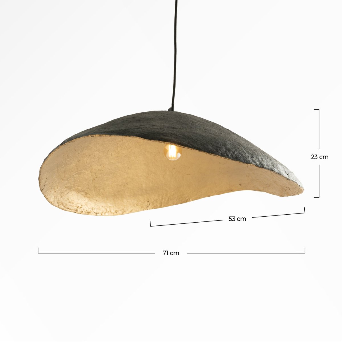 Suspension en papier 71 cm - MILANO noir, MAISON PAVANE
