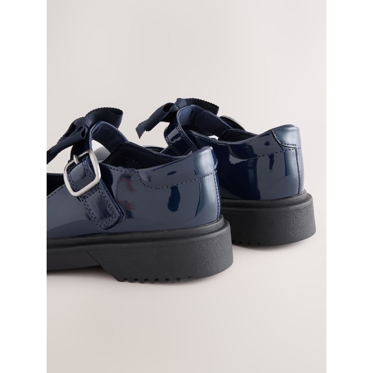 Babies d'école à semelle épaisse avec nœud bleu marine, NEXT