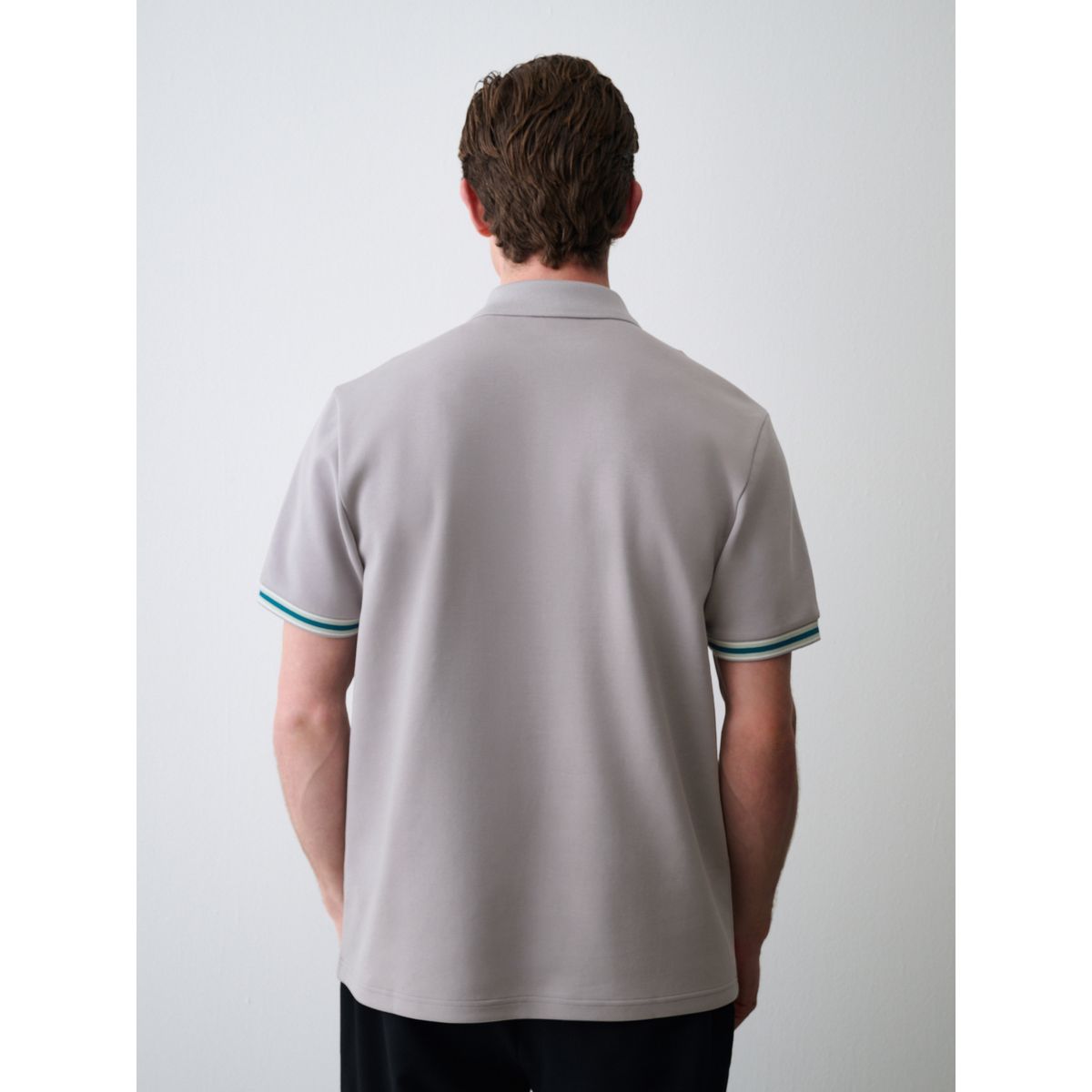 Polo motionflex à bords contrastants gris, NEXT