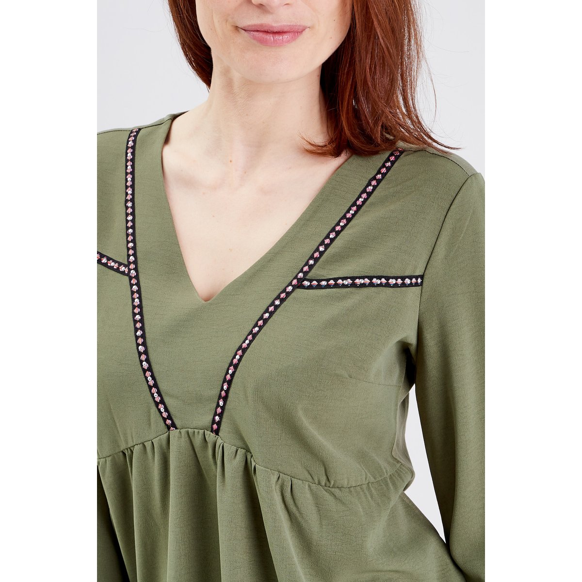 T-shirt manches longues vert kaki, BREAL