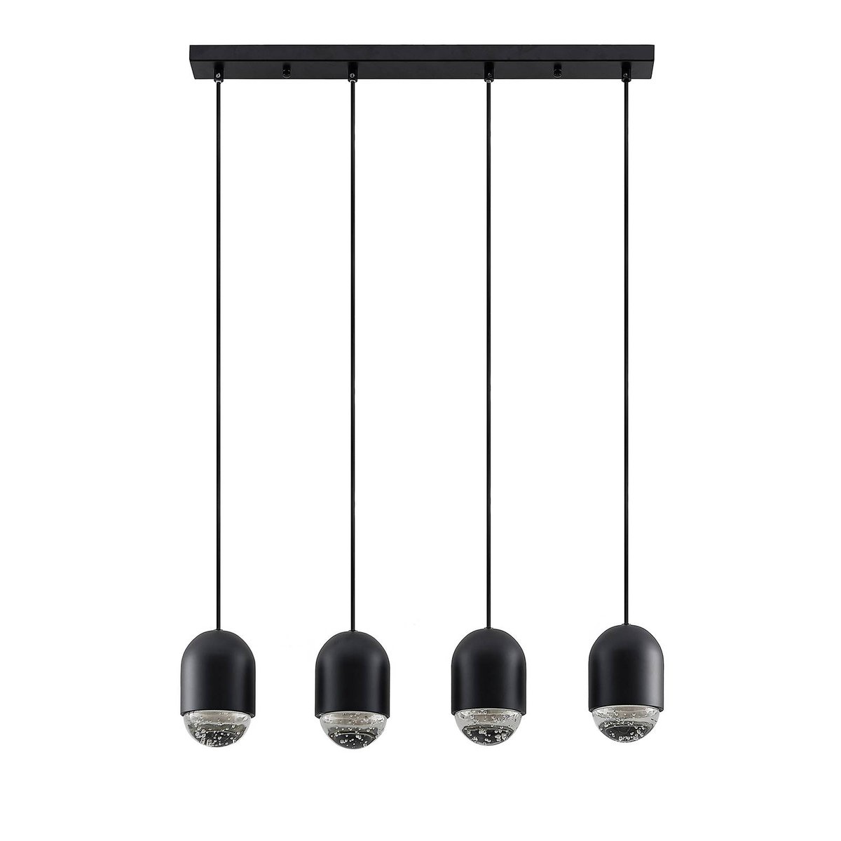 Suspension en métal moderne, Amielle noir, transparent, LUCANDE