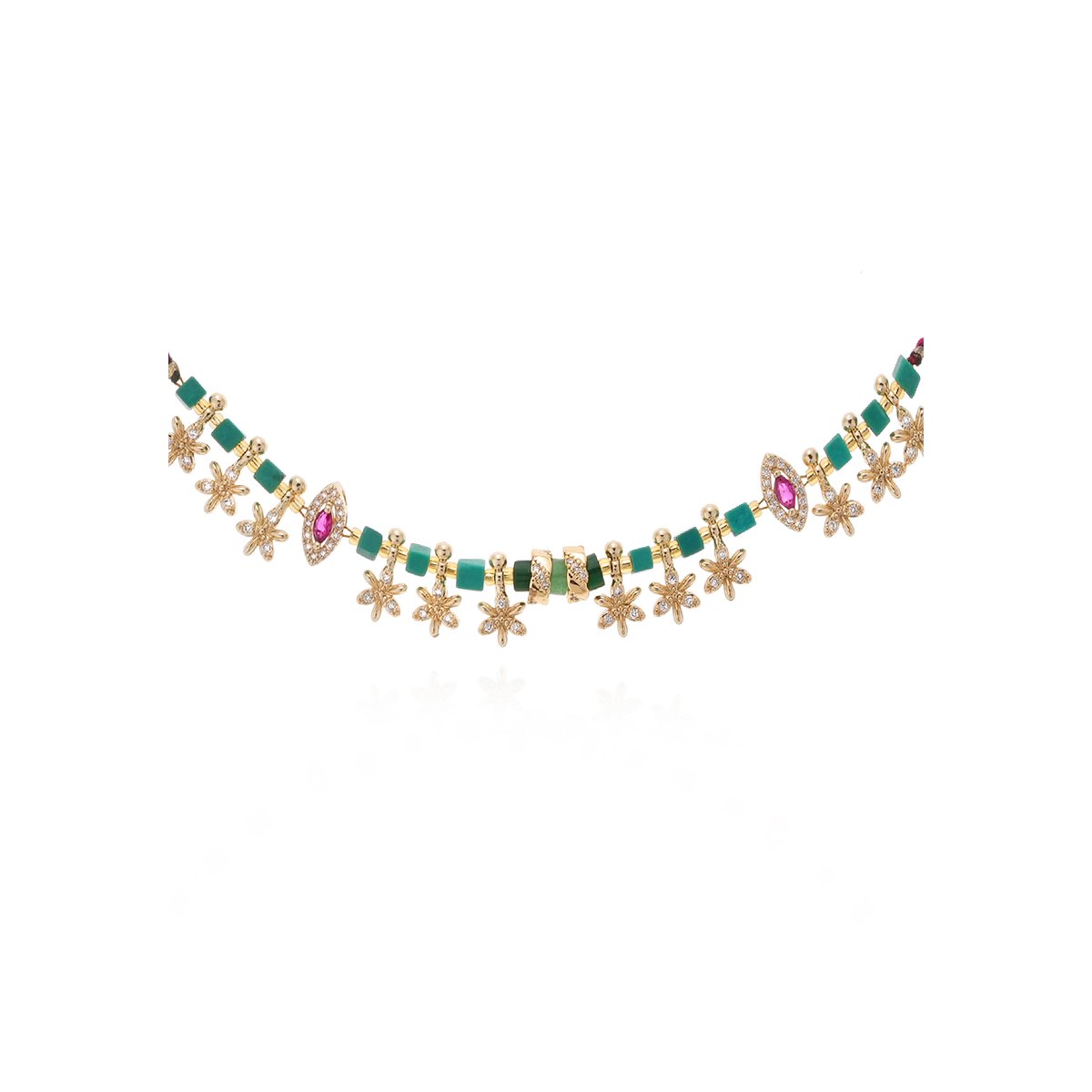 Collier de perles avec pampilles JADESSY emeraude, HIPANEMA