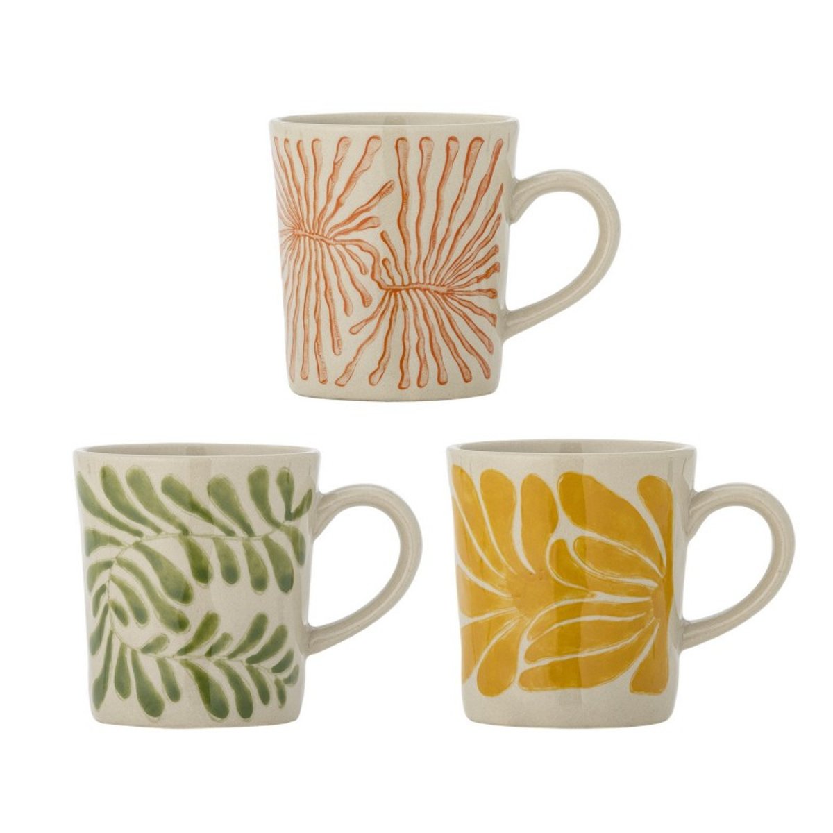 Tasses grès Fauni set de 3 multicolore, BLOOMINGVILLE