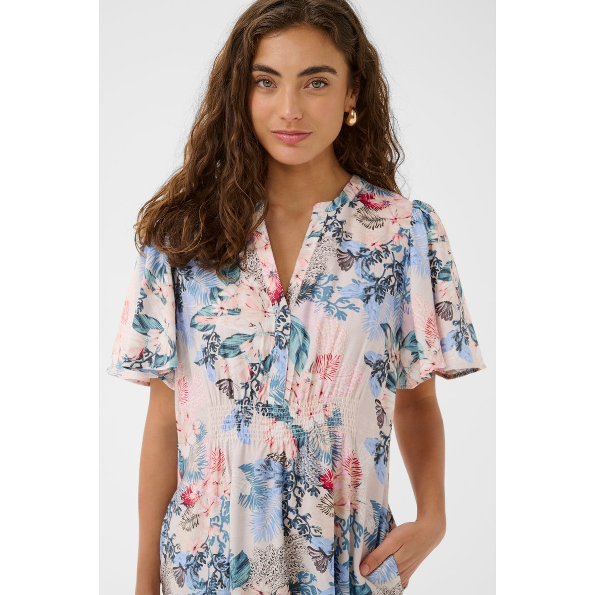 Robe beige whitecap/blue leaf, CULTURE