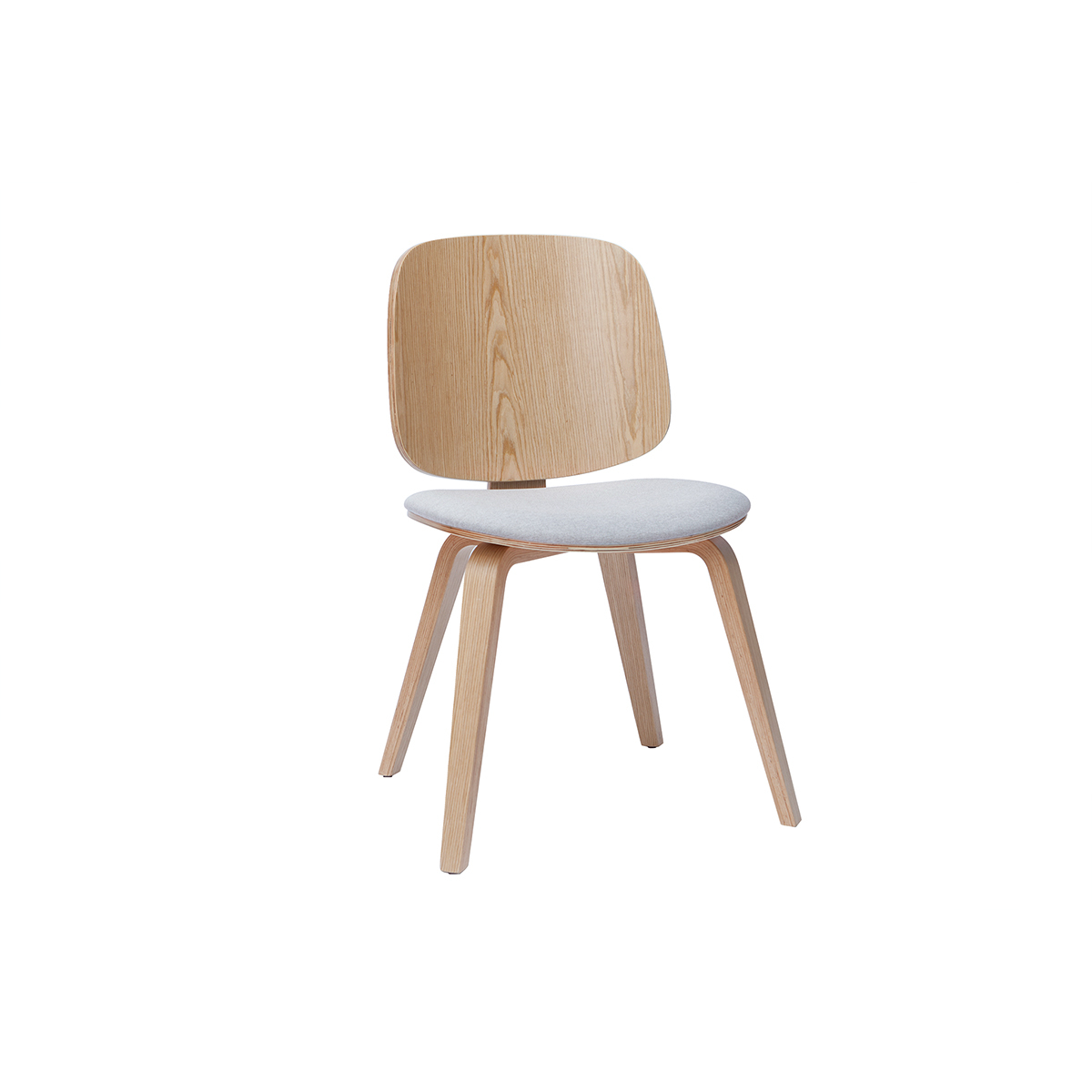 Chaises scandinaves en bois (lot de 2) BECK gris clair, MILIBOO