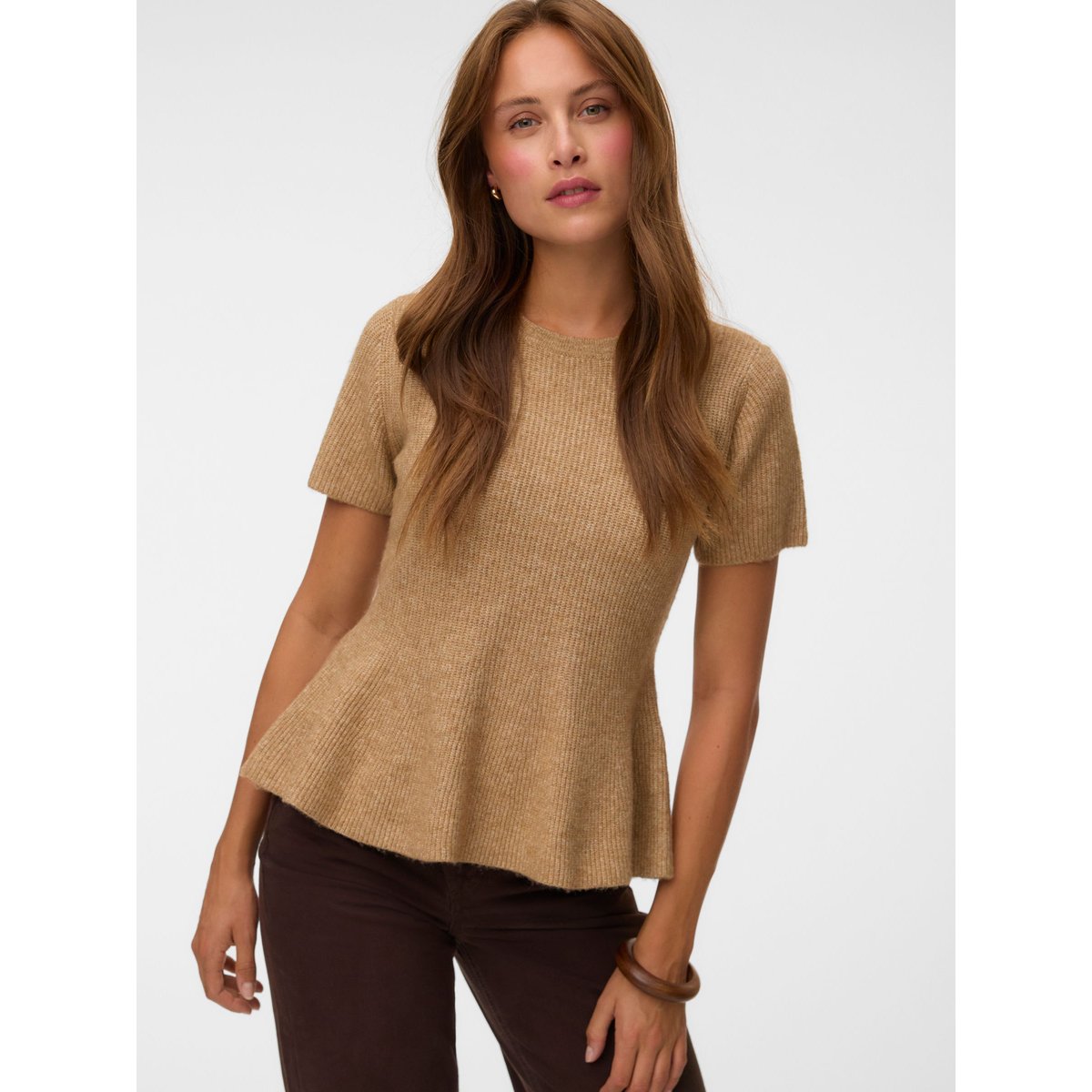 Pull En Maille marron - tigers eye 1, VERO MODA