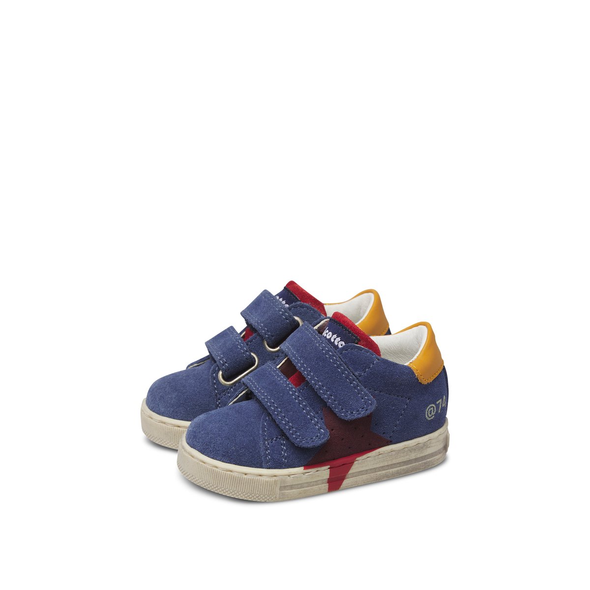 Baskets en cuir et suède SALAZAR 3 VL bleu-rouge, FALCOTTO