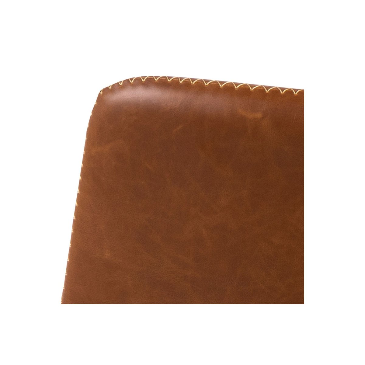 Tabourets de bar simili piétement tulipe métal noir (lot de 2) - JACK cognac, HELLIN, DEPUIS 1862